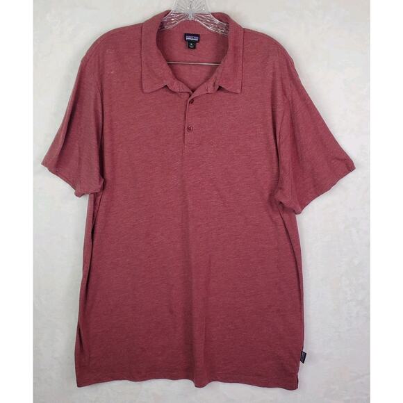 Patagonia Men’s Brick Red Organic Cotton Short Sleeve Casual Polo Shirt Size XL - Picture 1 of 8